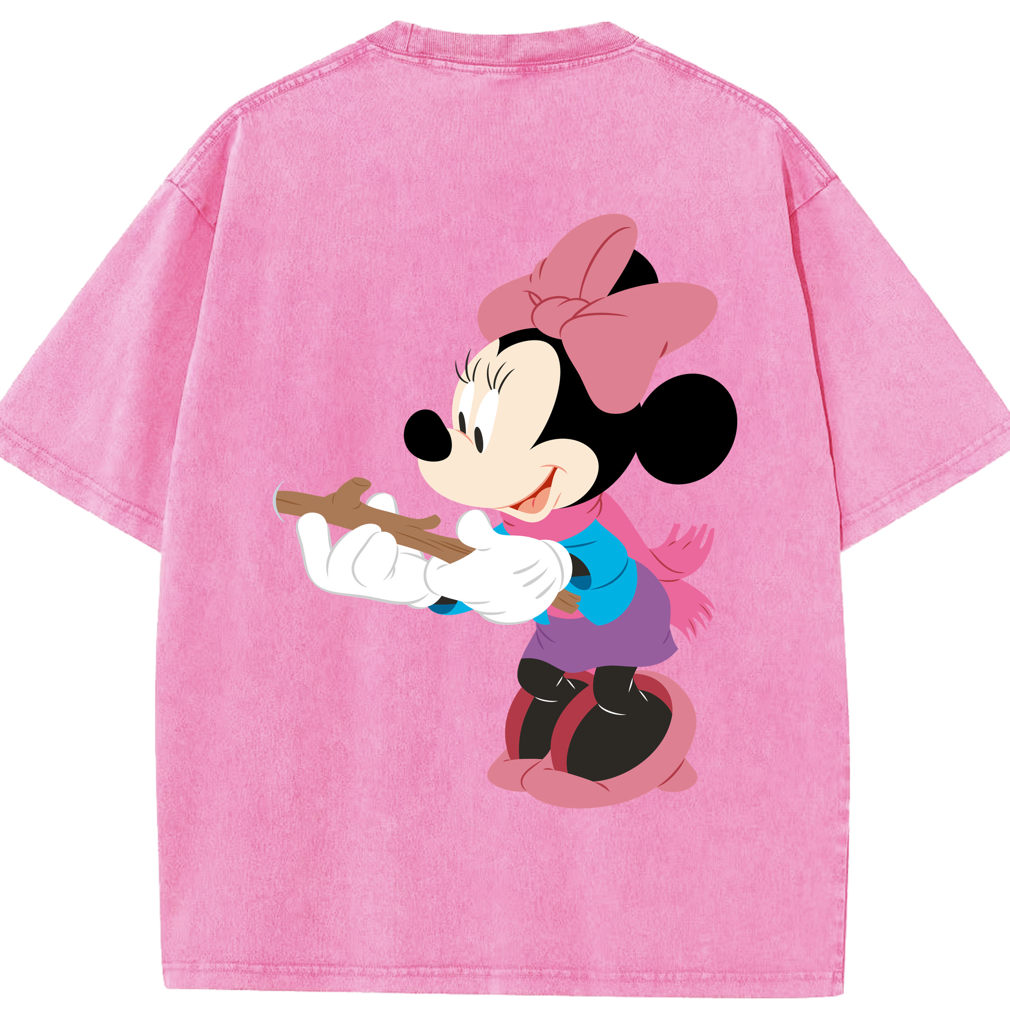 （画像用） ミッキーマウス Mickey Mouse 綿100% ヴィンテージ風 半袖Tシャツ（背面プリント）